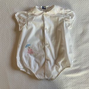 Vintage Baby Girl Romper w/ Peter Pan Collar
